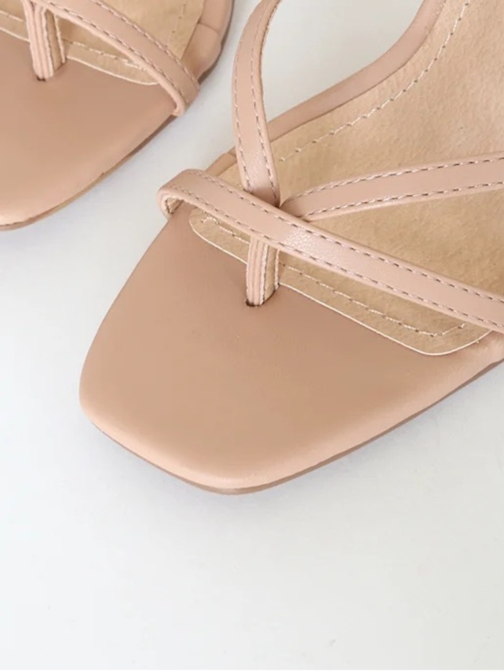 NWOB Lulus Simonee Light Nude Lace-Up High Heel Sandals - Picture 3 of 9